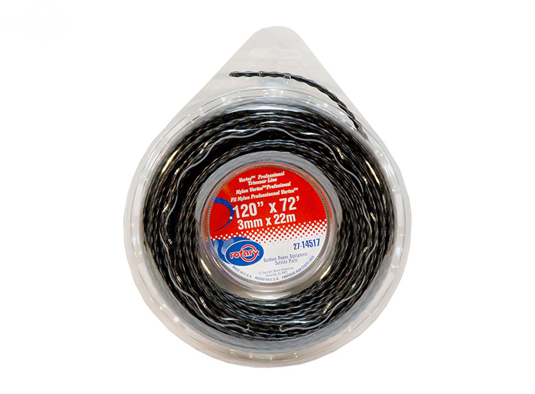 Rotary # 14517 VORTEX trimmer line .120 X 72' Spool Low Noise Line
